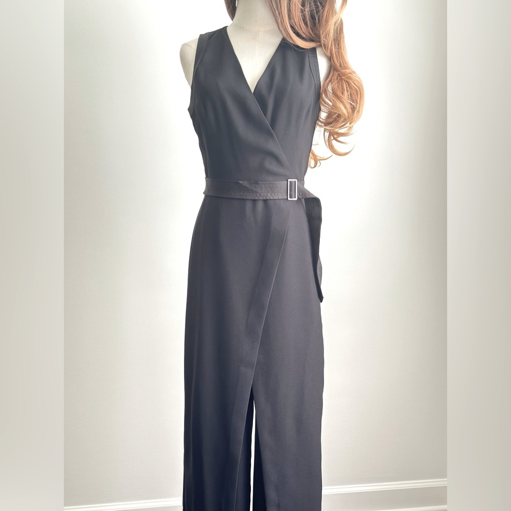 White House Black Market Black Sleeveless Jumpsuit, Size 2